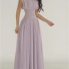 Cap Sleeves Chiffon A Line Long Party Dress for Women O Neck Spring Summer Chic Evening Gowns