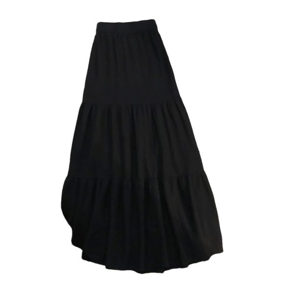 Women Autumn Winter High Waist Mid Length Skirts Vintage Knitted Long Skirts