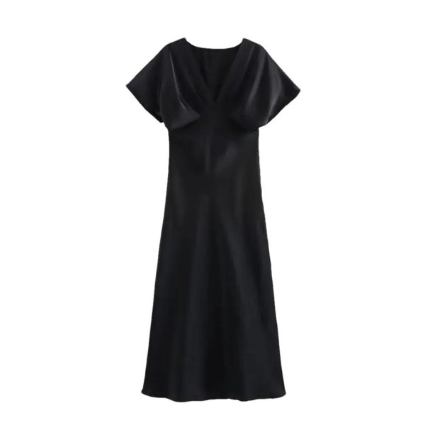 Women's Slim V-Neck Street Holiday Long Skirt, Young and Comfortable Dress