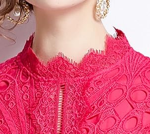 Womens Summer Lace Dress Floral Embroidery Unique Boho Chic Maxi Wedding Guest Dress