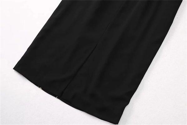 Women Spring Summer O-Neck Sleeveless Embroidery Commuter Office Pretty Slim Dress