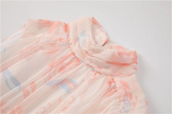 Summer Bohemian Elegant Beach Vacation Dresses Cascading Ruffle Chiffon Maxi Dress Women Casual Floral Print Flowing Long