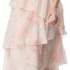 Summer Bohemian Elegant Beach Vacation Dresses Cascading Ruffle Chiffon Maxi Dress Women Casual Floral Print Flowing Long