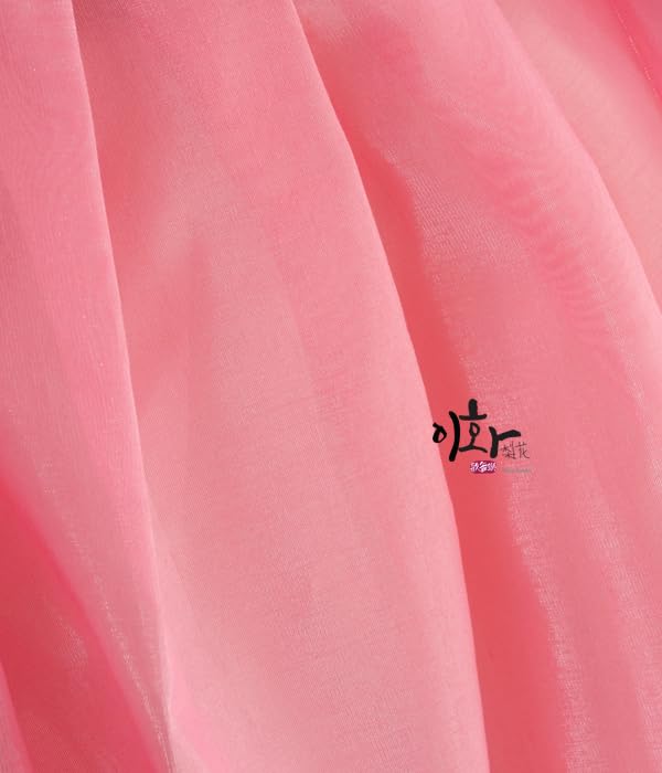 Handmade Luxury Traditional Korean Pink Skirt Hanbok Dress