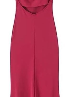 Womens Summer Casual Flowy Long Dress Solid Color Halter Neck Beach Party Sexy Maxi Skirt