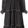 Women's Bohemian Casual Vacation Dress O Neck Lace-Up Lantern Long Sleeve Party Maxi Dresses
