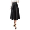 Women Vintage Elegant Big Swing Maxi Skirt High Waist Bandage Belt Cute Umbrella A-Line Long Skirts