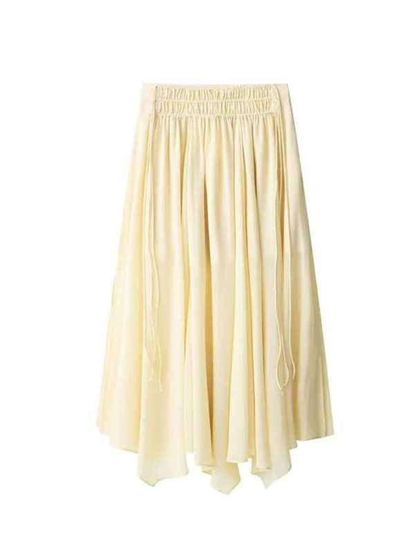 Women Pleated Long Skirt Ruffled Elegant Party Skirts ﻿