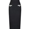 Women's Slimming Spliced Button Skirt Set - Round Neck Sleeve Top & High Waist Skirt Set