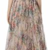 Women's Bohemian Floral Print Summer Beach Wedding Guest Party Dress Cascading Ruffle Net Yarn Maxi Dresses