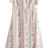 Boho Midi Dress Women Summer Floral Vintage Sleeveless Sundress Lace Up Strapy Slip Dress Beach Party Casual Vestidos
