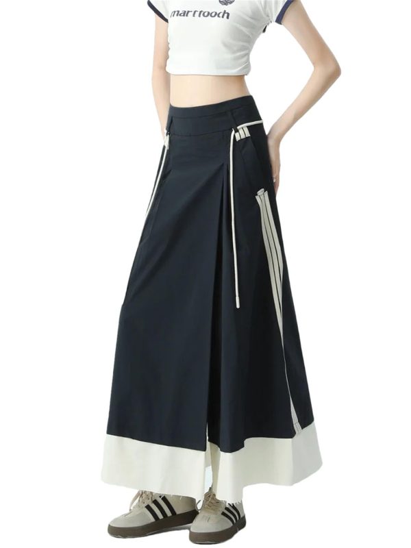 Women's Cargo Skirt Y2k Elegant Streetwear A-Line Long Harajuku Korean Vintage High Waist Skirts