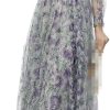 Women's Bohemian Dress Floral Print Net Yarn Ruffles Nail Bead Maxi Casual Party Dress