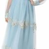 Women's Vintage Floral Embroidery Sequins Net Yarn Dress Flowy Maxi Party Evening Dresses