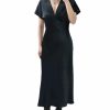 Women's Slim V-Neck Street Holiday Long Skirt, Young and Comfortable Dress