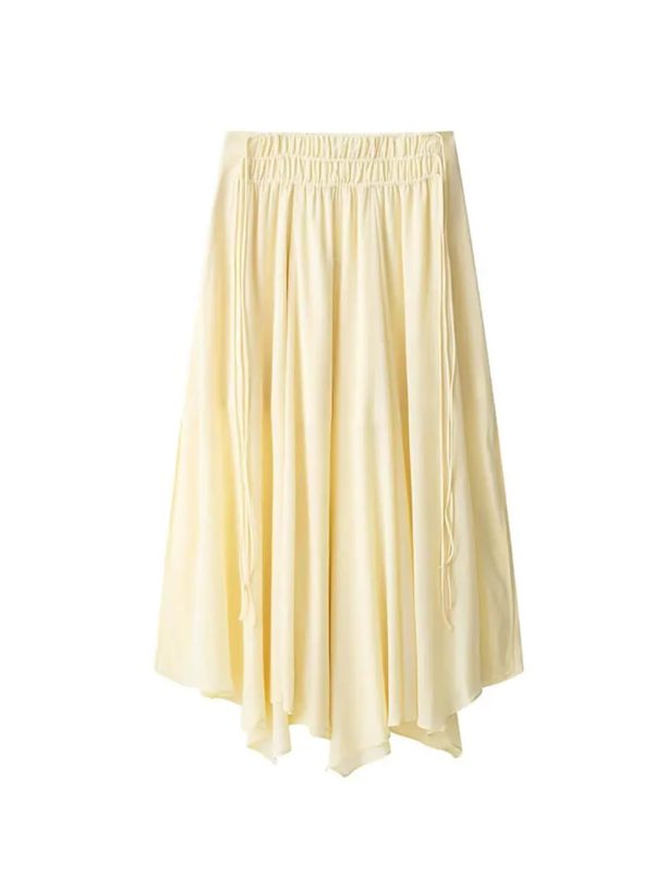 Women Pleated Long Skirt Ruffled Elegant Party Skirts ﻿