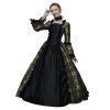 18th Century Women's Rococo Ball Gown Renaissance Floral Jacquard Long Gothic Victorian Dress Masquerade Party Costumes