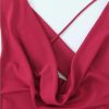 Womens Summer Casual Flowy Long Dress Solid Color Halter Neck Beach Party Sexy Maxi Skirt