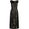 Women Spring Summer O-Neck Sleeveless Embroidery Commuter Office Pretty Slim Dress