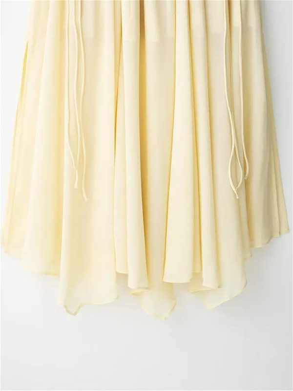 Women Pleated Long Skirt Ruffled Elegant Party Skirts ﻿