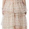 Women's Bohemian Casual Floral Print Dress Cascading Ruffle Net Yarn Sleeveless Summer Beach Dresses