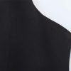 Women's Spring Summer Square Collar Sleeveless Sling A-Line Loose Hem Midi Chic Long Skirt Classic Dress