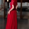 Women's Summer Lace Patchwork Dress Chic One Piece A-Line Holiday Vacation Party Midi Dresses
