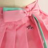 Handmade Luxury Traditional Korean Pink Skirt Hanbok Dress
