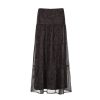 Women Mesh A-Line Long Skirt Vintage Y2K High Waist Loose Elegant Fairy Maxi Skirts
