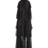 Women Sexy Spliced Ruffles Backless Loose Strapless Sleeveless Patchwork Flowers Long Dress