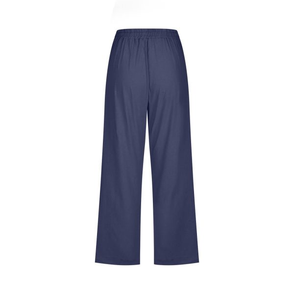 Summer Capri Pants for Women Casual Cotton Linen Pants Straight Leg Vacation Beach Crop Pant with Pockets