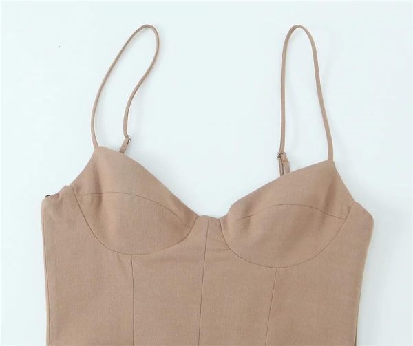 Women’S Dress Temperament Slim Summer Long Suspender V Neck Casual Adjustable Shoulder Strap Big Swing A Line Dresses