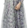 Women's Bohemian Dress Floral Print Net Yarn Ruffles Nail Bead Maxi Casual Party Dress