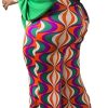 2 Piece Outfits for Women Sexy V Neck Print Shirts Tie Knot Batwing Blouses Crop Top Wide Leg Pants Set