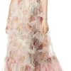Women's Bohemian Floral Print Beach Dress Ruffle Net Yarn Flutter Cascading Wedding Guest Maxi Dresses