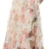 Women's Bohemian Floral Beach Dress Ruffle Net Yarn Flutter Sleeve Cascading Maxi Vacation Dresses