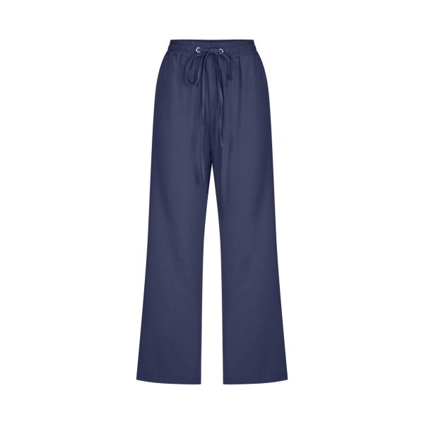 Summer Capri Pants for Women Casual Cotton Linen Pants Straight Leg Vacation Beach Crop Pant with Pockets
