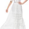 Casual Elegant Vintage Women's Net Yarn DressSequined Tassel Cascading Ruffle Dress Summer Maxi Party Ball Evening Gown