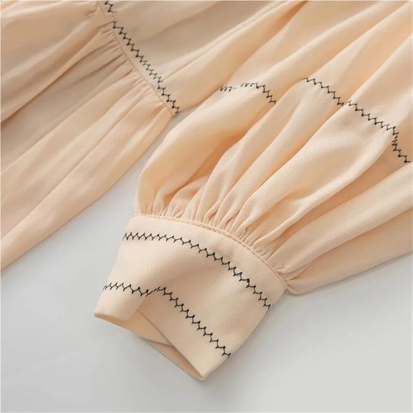 Women's Bohemian Casual Vacation Dress O Neck Lace-Up Lantern Long Sleeve Party Maxi Dresses