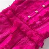Women's Summer Sleeveless Midi Prom Dress Lace Ruffles Patchwork Party A-Line Party Evening Dresses