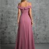 Women's One-Shoulder V-Neck Evening Dress Pleated Chiffon Long Ball Gown Party Formal Wear