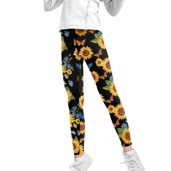 Girls’ Leggings, Yoga Pants Activewear Legging High Waist Active Pants Size for 4-13 Years Kids Teens