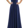 Women's Pleat Chiffon One Shoulder Bridesmaid Dresses Long Evening Dress Formal Wedding Party Dress
