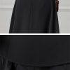 Women Elegant High Waist Office Wear A-Line Maxi Skirts Blue Black EN8 Falda Midi Long Skirt