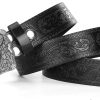 Western-Cowboy-Belts for Women Men Vintage Floral-Engraved Bull Head Buckle Cowgirl-Waist-Belt for 25 to 38" Waist