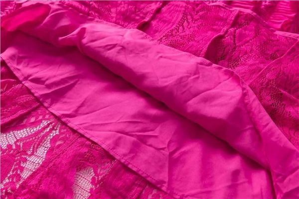 Women's Summer Sleeveless Midi Prom Dress Lace Ruffles Patchwork Party A-Line Party Evening Dresses