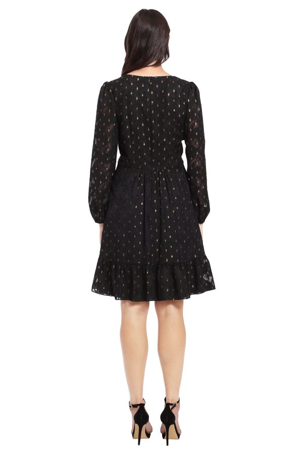 Women's V-Neck Ruched Waist Tiered Skirt Dress