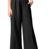 Tween Kids Summer with Pockets Wide Leg Drawstring Trouser Loose Fit Solid Bohemian Palazzo Pants Black 11-12 Years