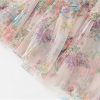Women's Floral Print Holiday Party Dresses Petal Sleeve Crinkle Irregular Lace Sexy Maxi Dress