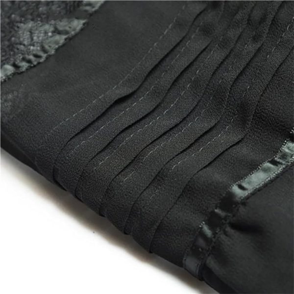 Women's Vintage Patchwork Lace Maxi Dress Bell Sleeve Pleated High Waist Slim A-Line Party Dresses